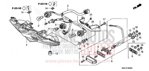 FEU ARRIERE (VFR1200FA/FB/FDA/FDB) VFR1200FDB de 2011